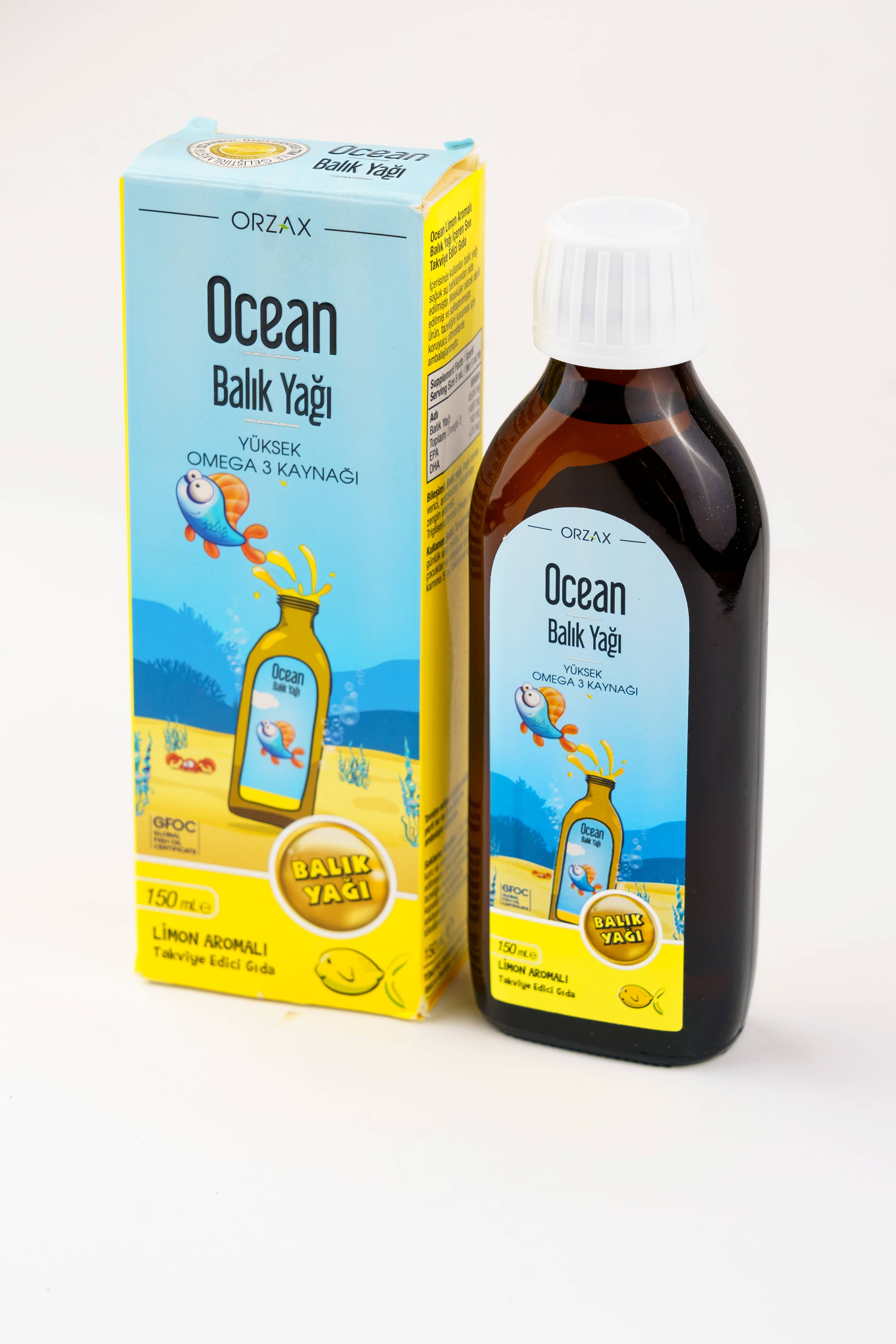 Orzax Limon Aromali Balik Yagi Surup, 150 ml 1