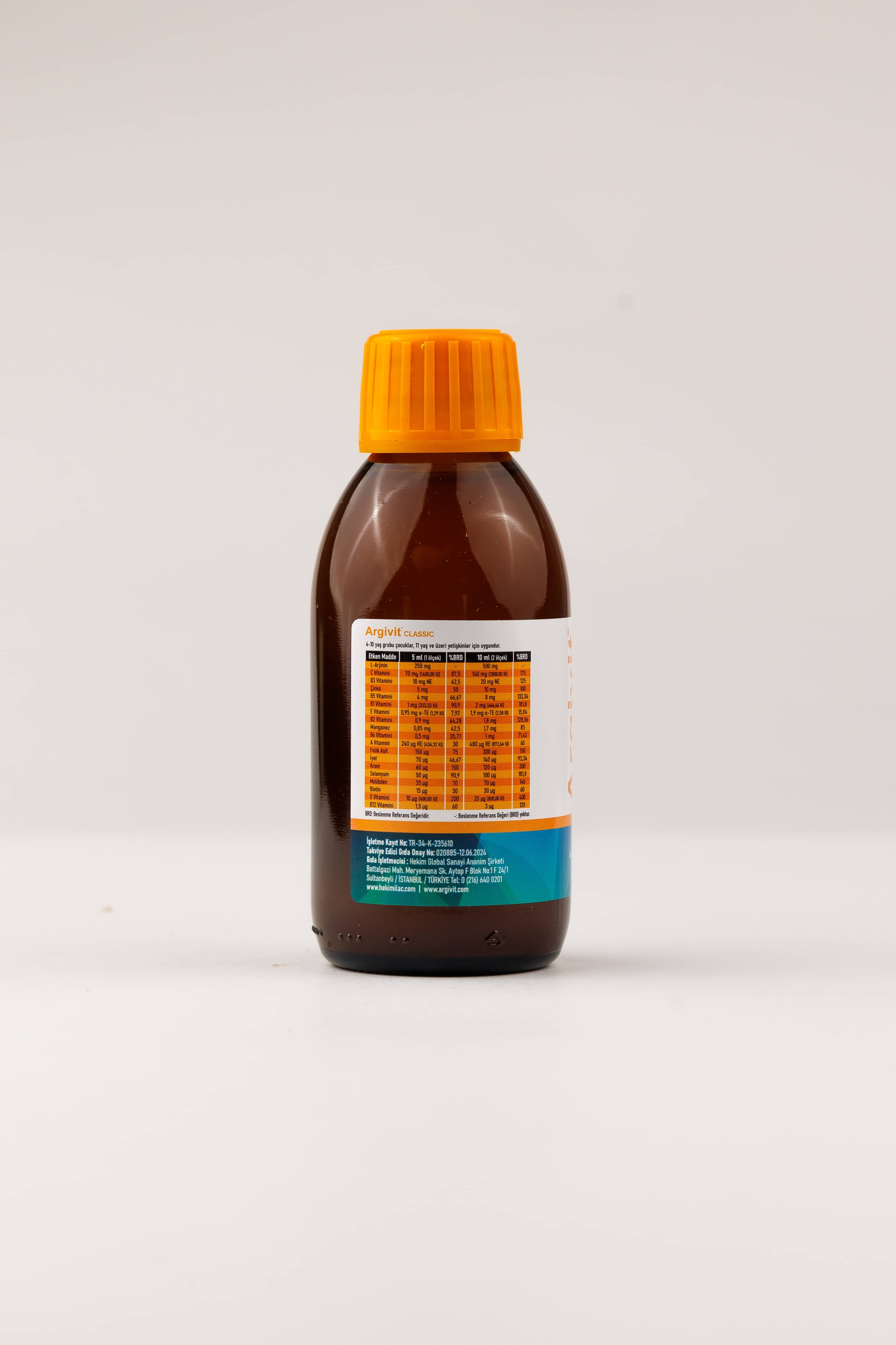 Argivit Classic L Arjinin Multi vitamin&mineral, 150 ml 3