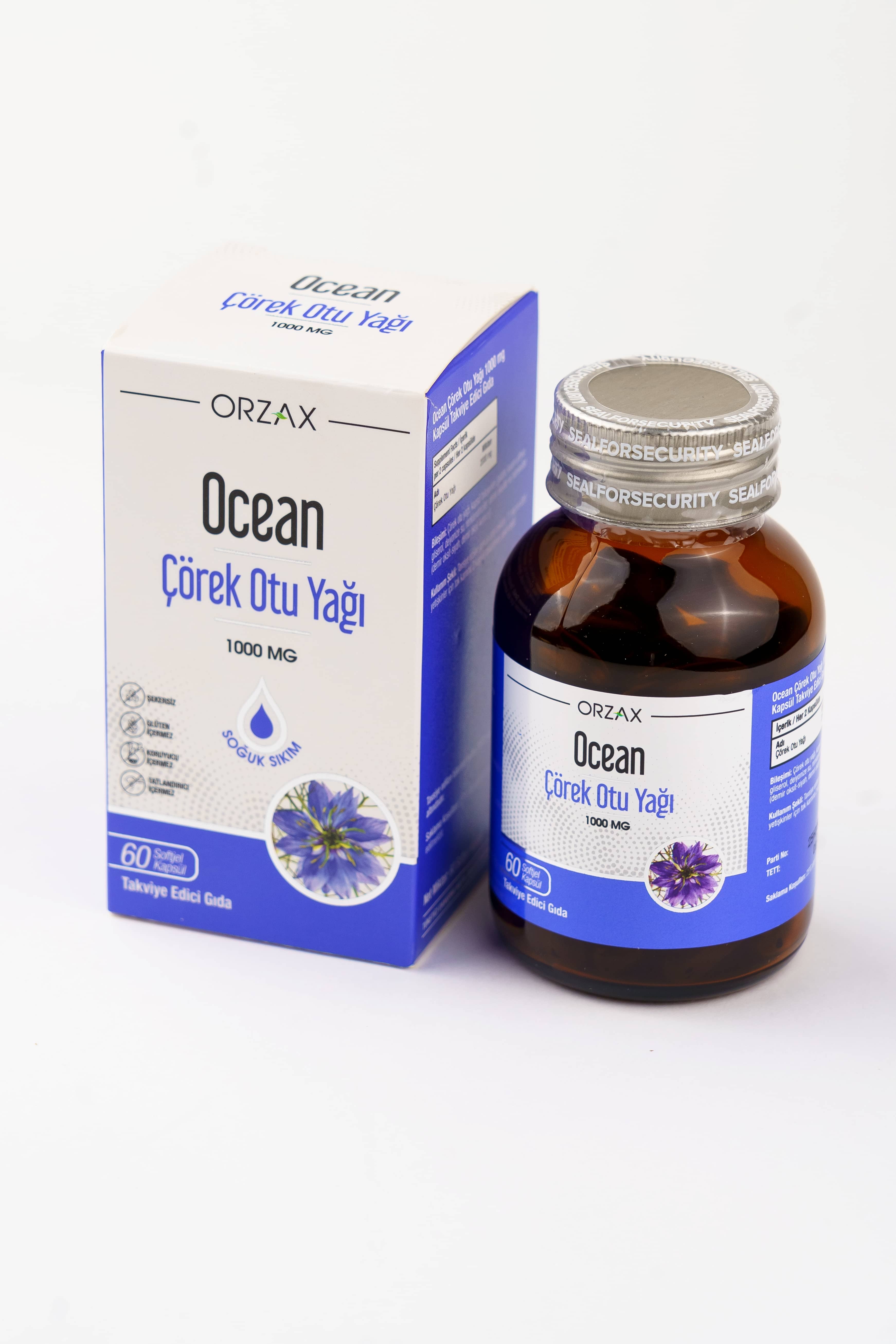 Orzax Corek Otu Yagı 1000 mg, 60 Kapsül 1