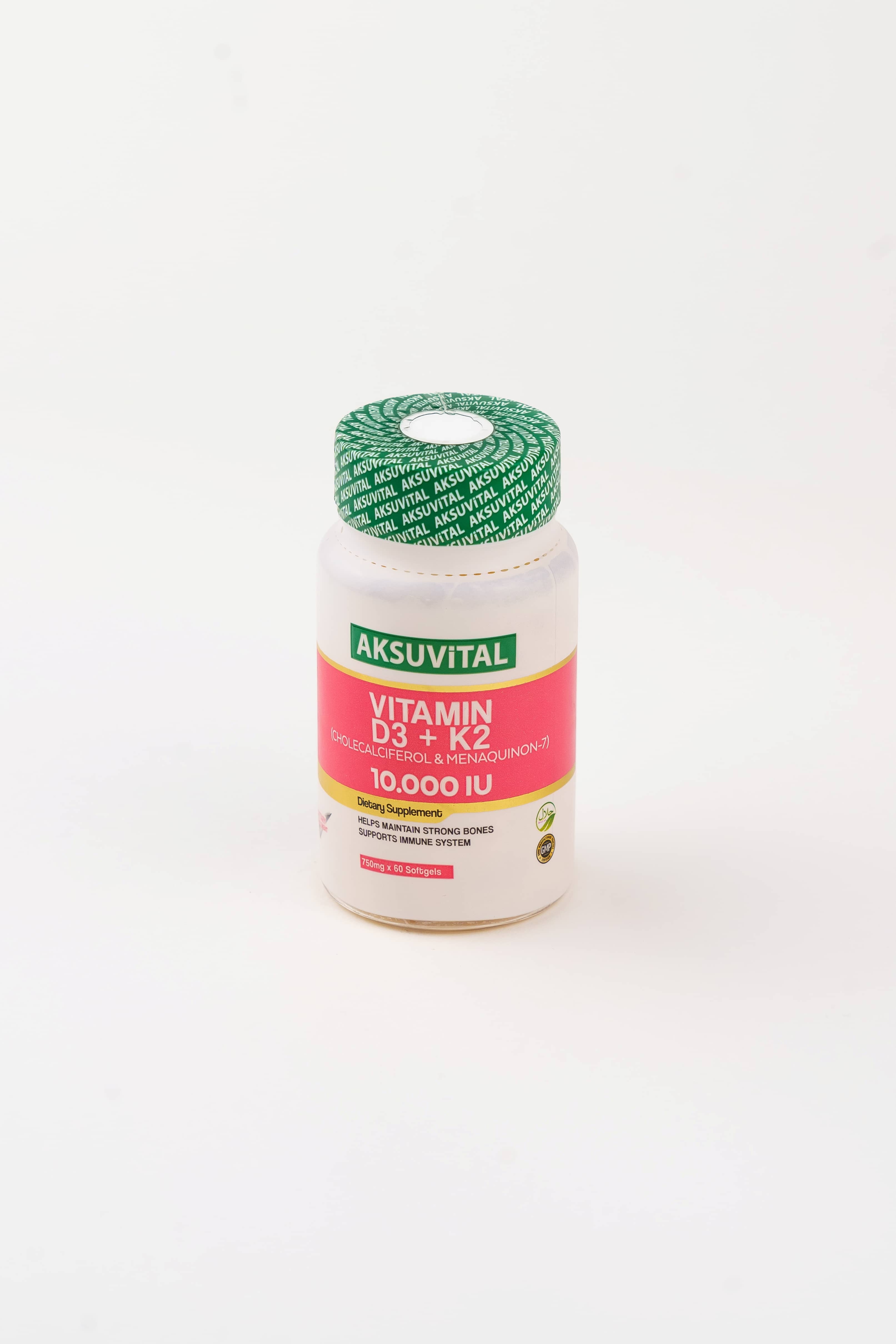 Aksu Vital Vitamin D3 K2 10000 iu, 60 softgel 1