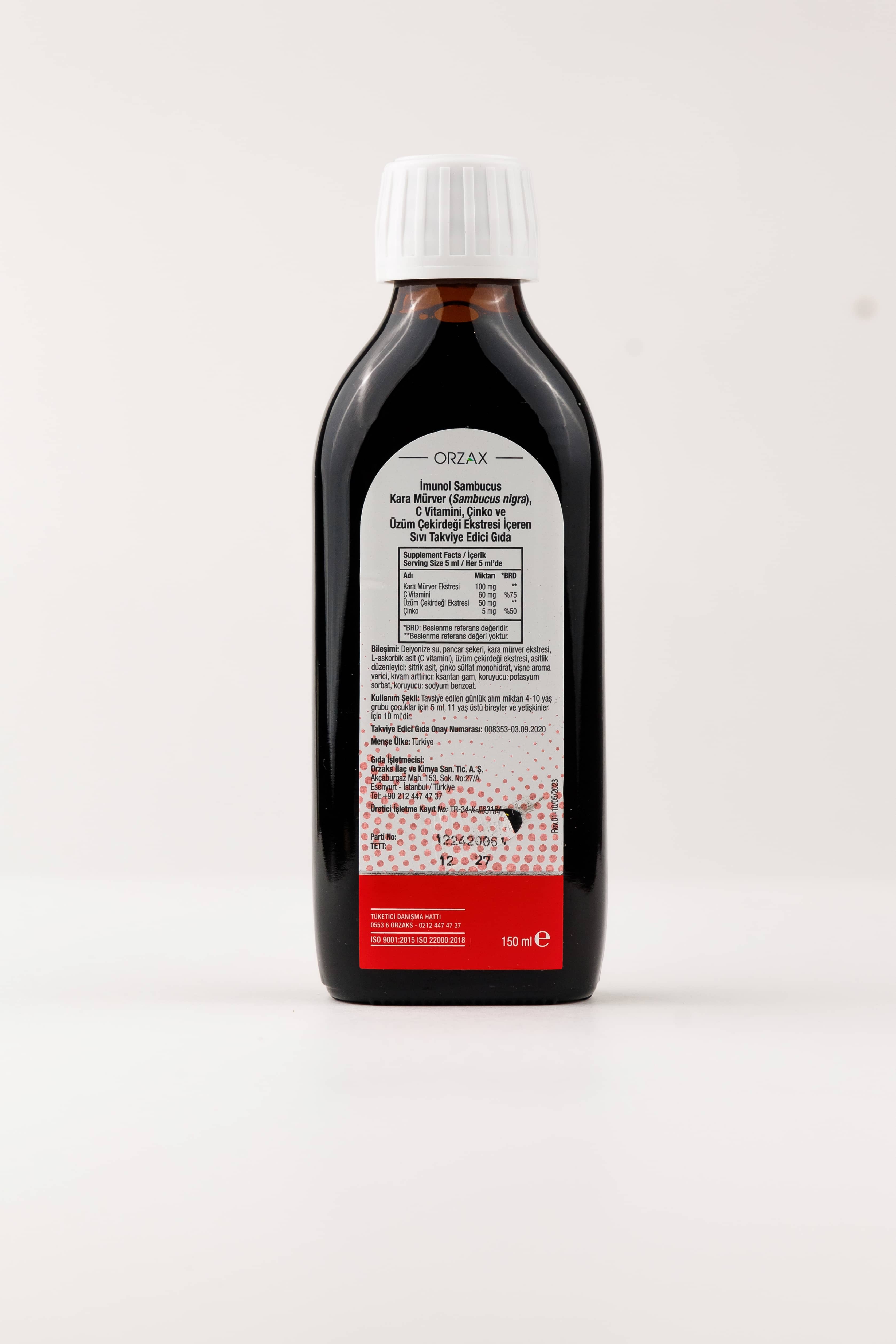 Orzax Imunol Surup SAMBUCUZ, 150 ml 3