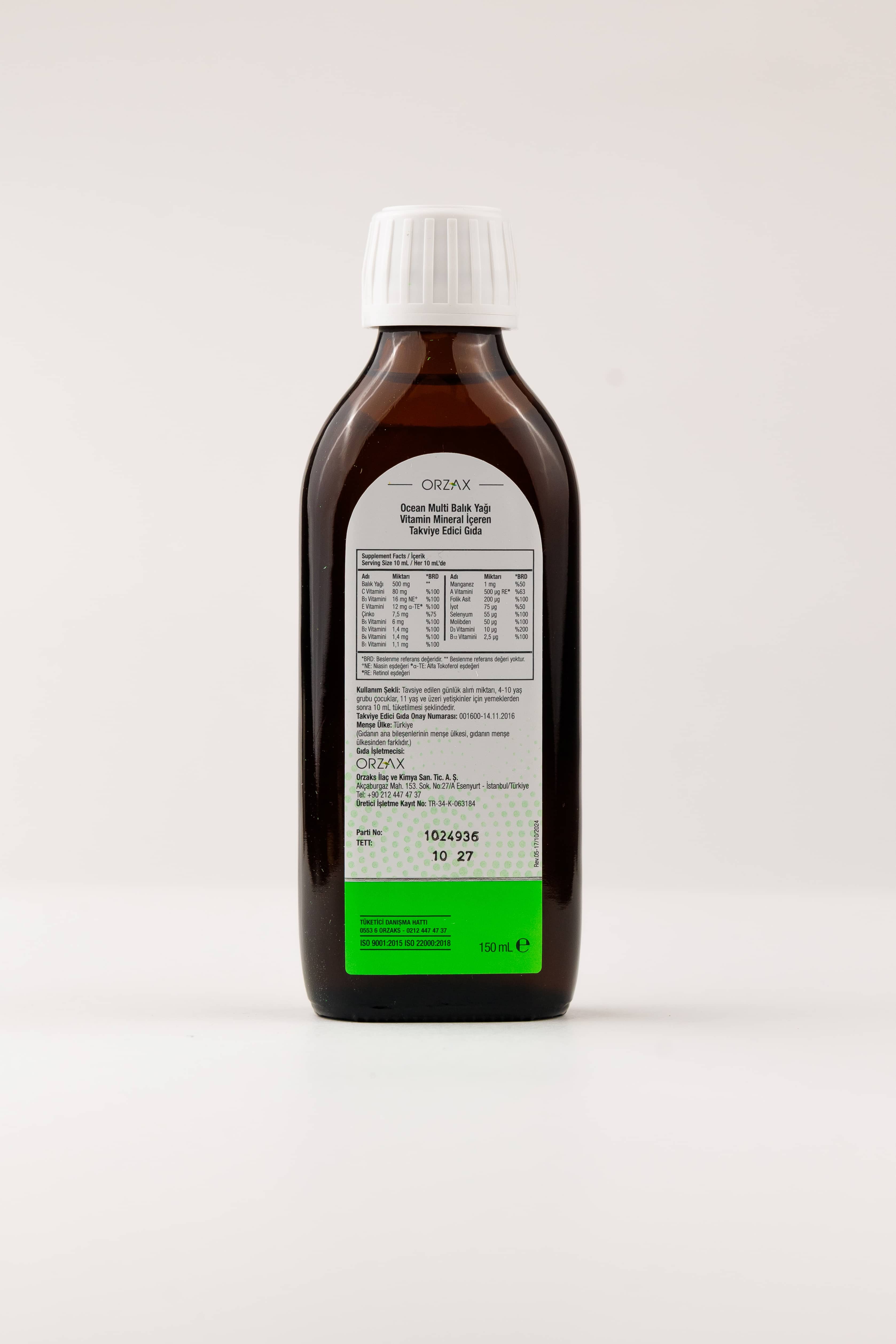 Orzax Multi Balli Portakalli Surup, 150 ml 3