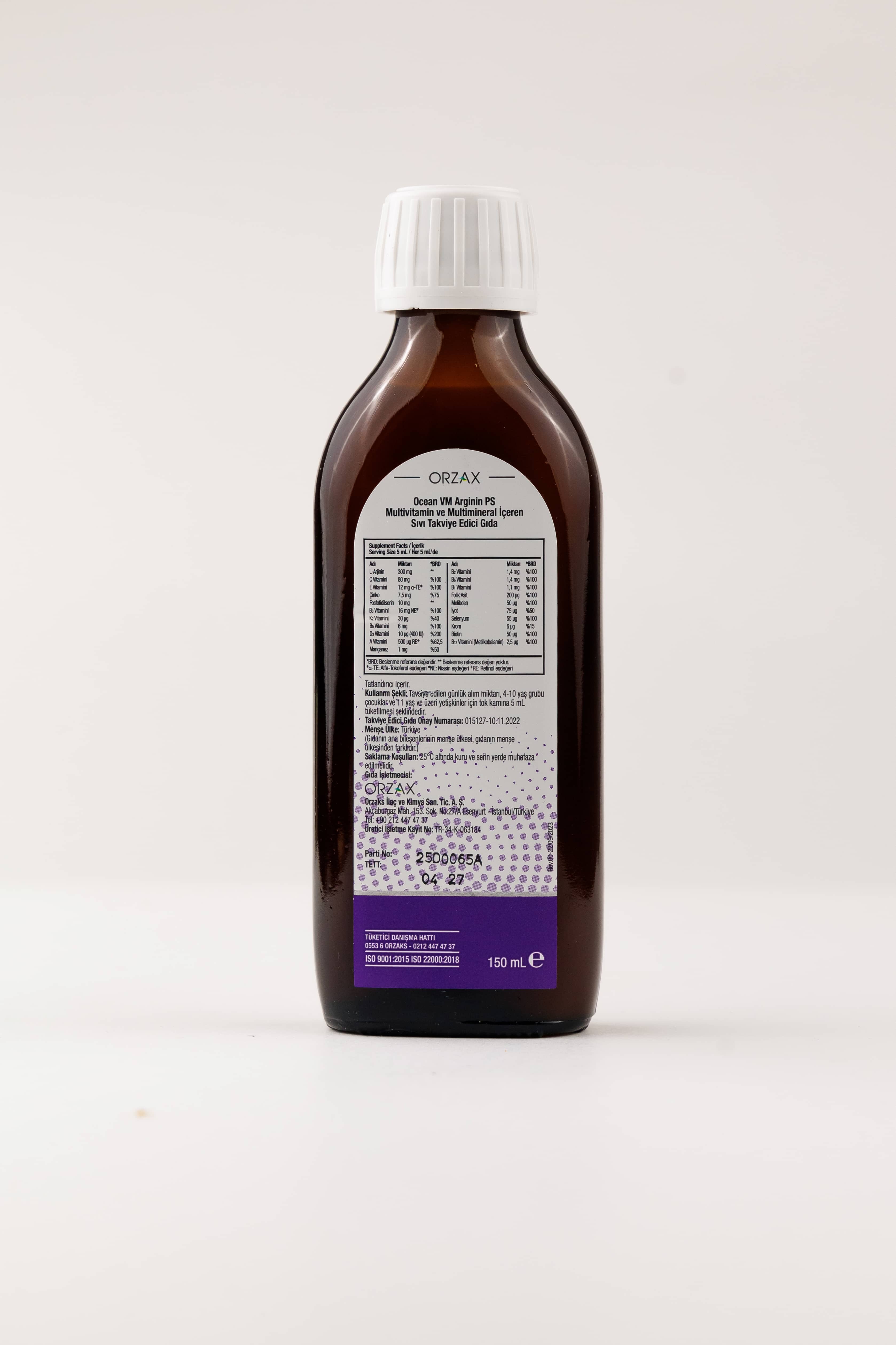 Orzax VM Arginin PSPortokalli Surup, 150 ml 3