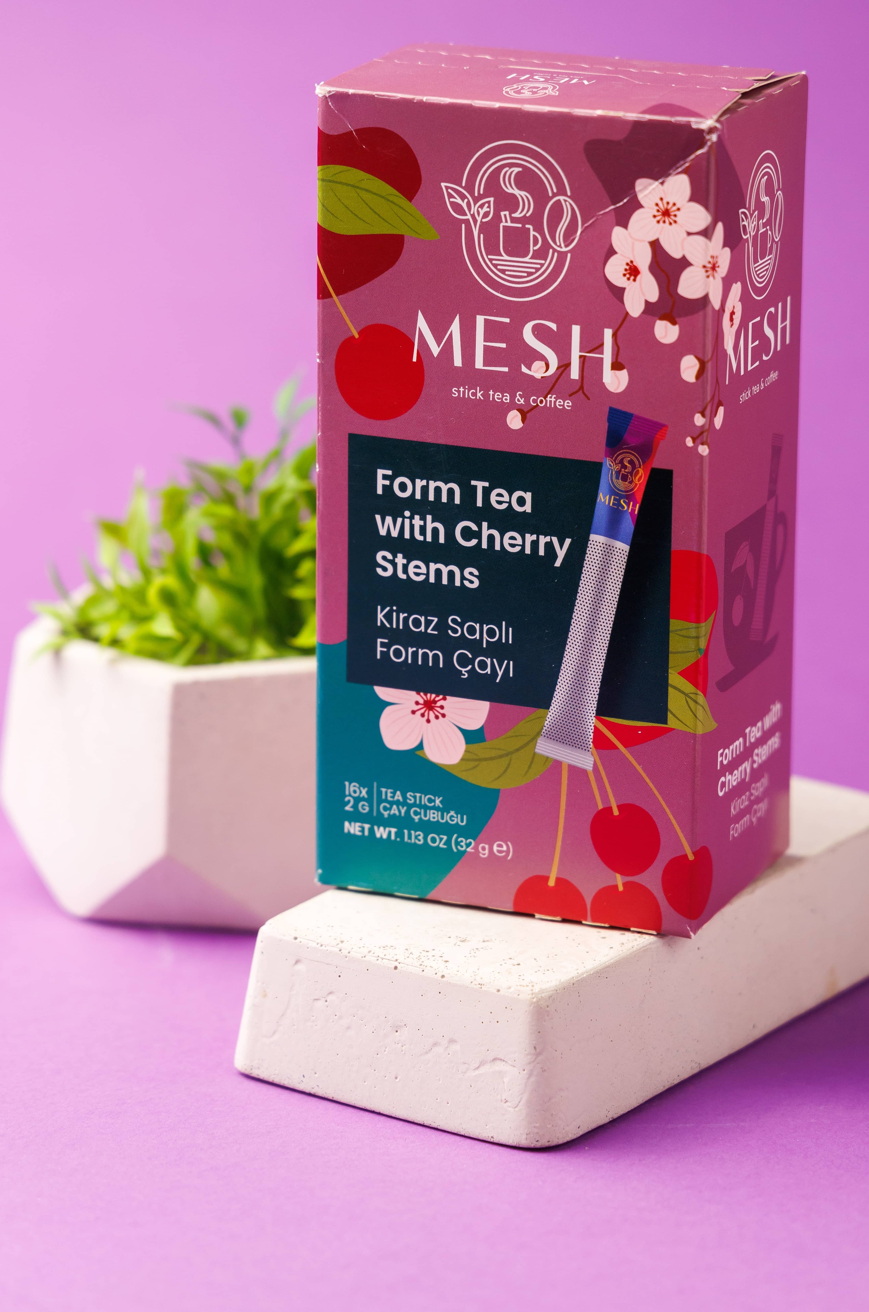 Mesh Stick Cherry Stems  16 stick 4