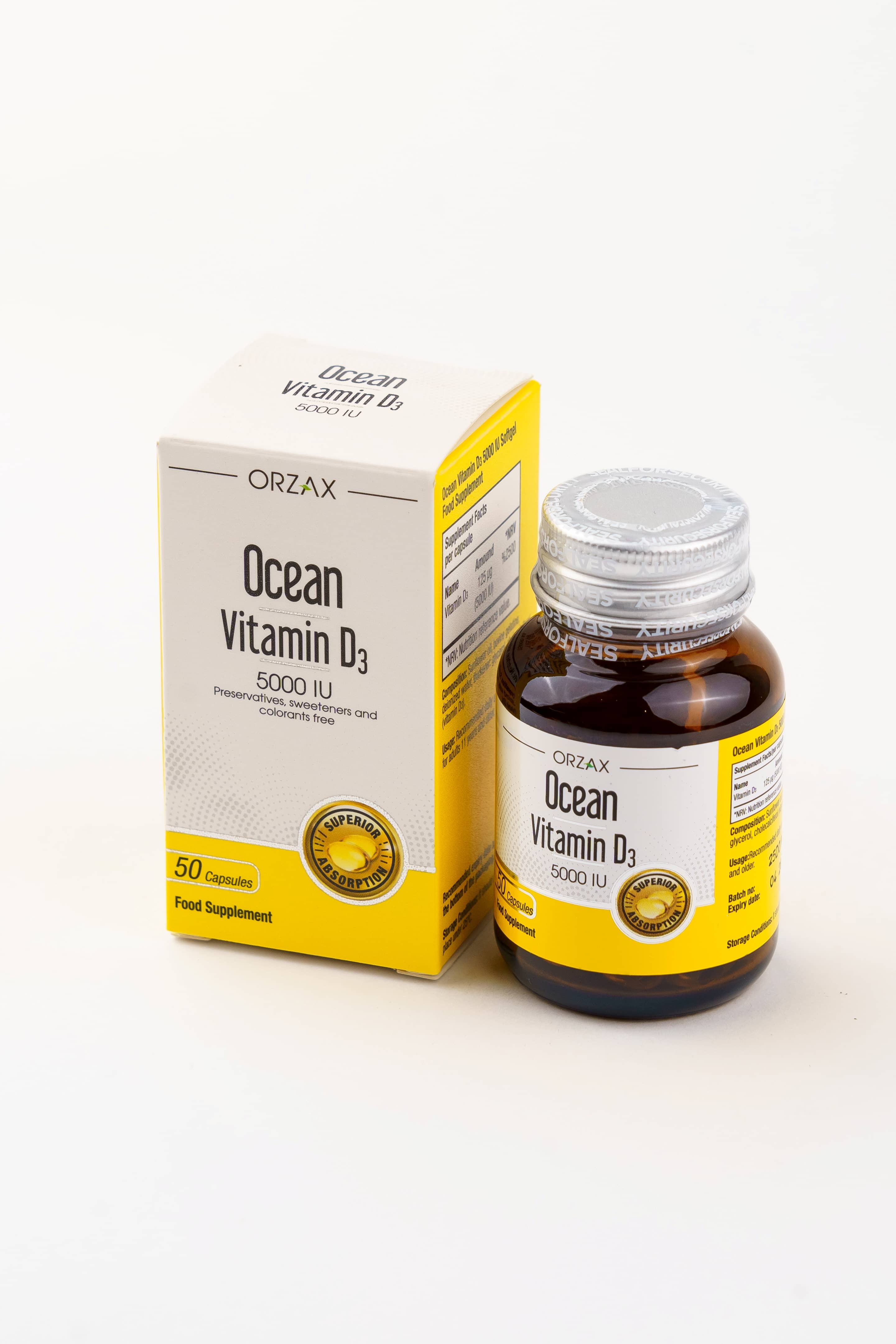 Orzax Vitamin D3 5.000IU 50 kapsul 1