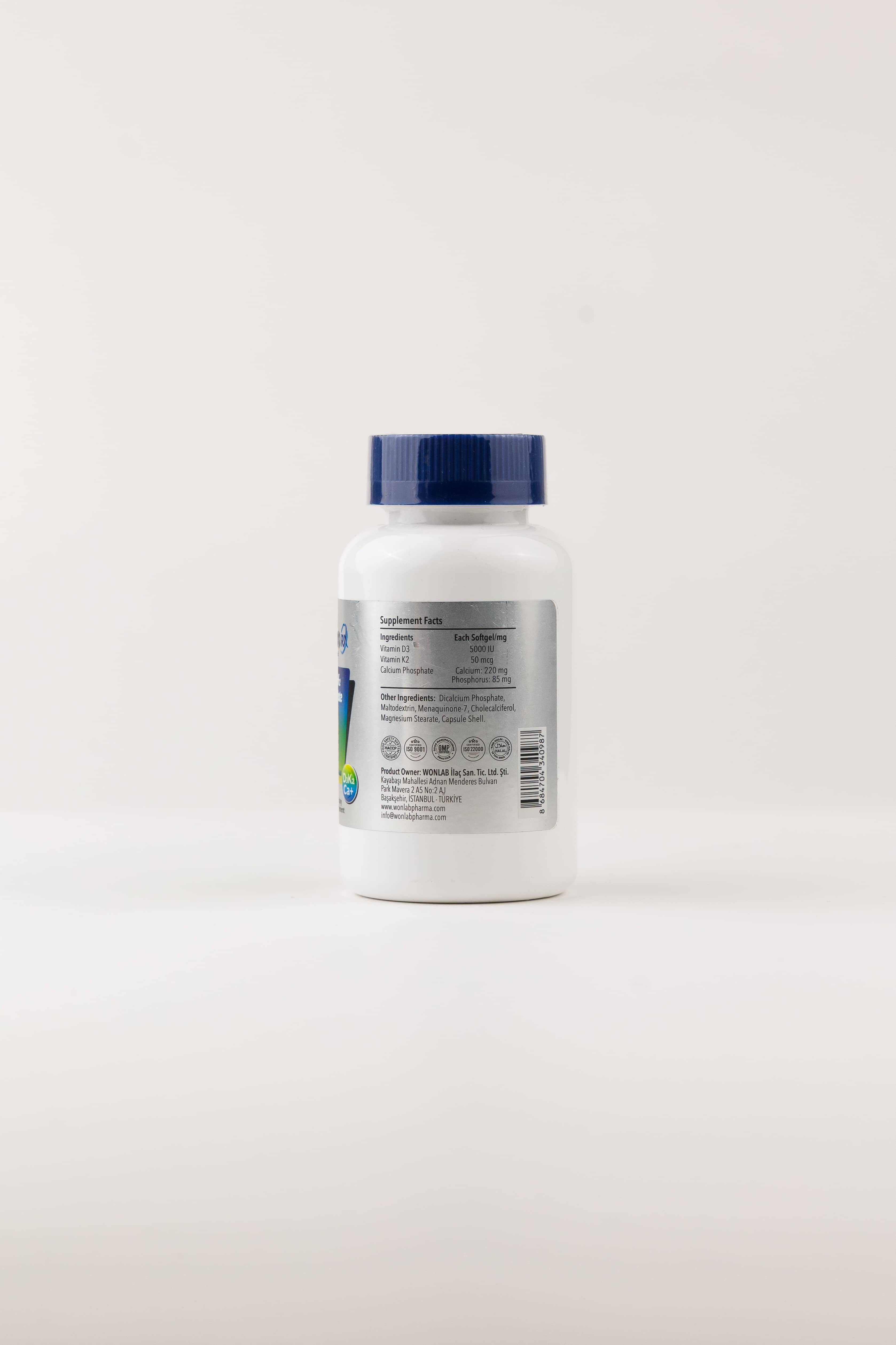 Wonlab vitamin d3 k2+Calcium Phosphat 5000IU, 120 kapsul 3