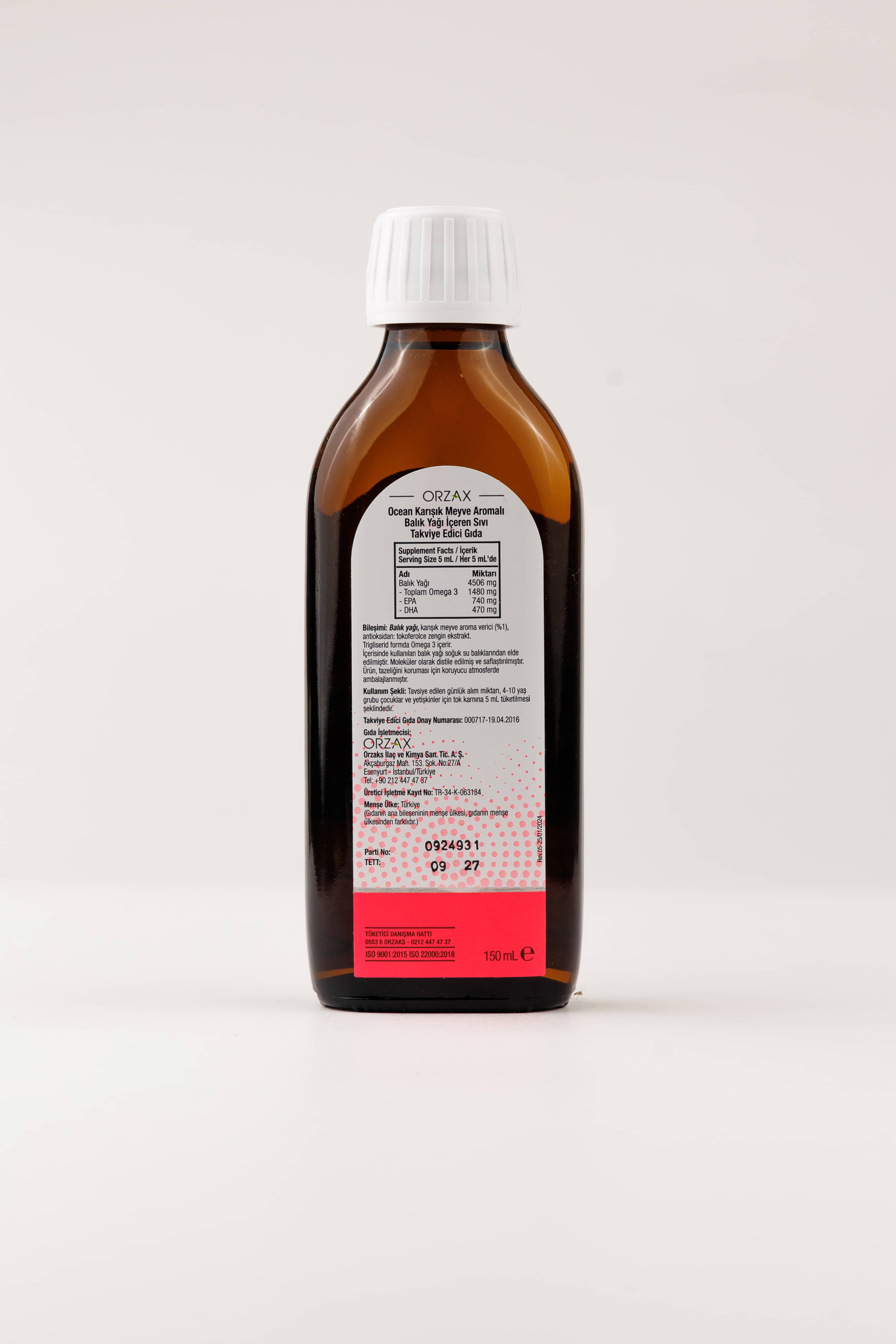 Orzax Tutti Frutti Balik Yagi Surup, 150 ml 3