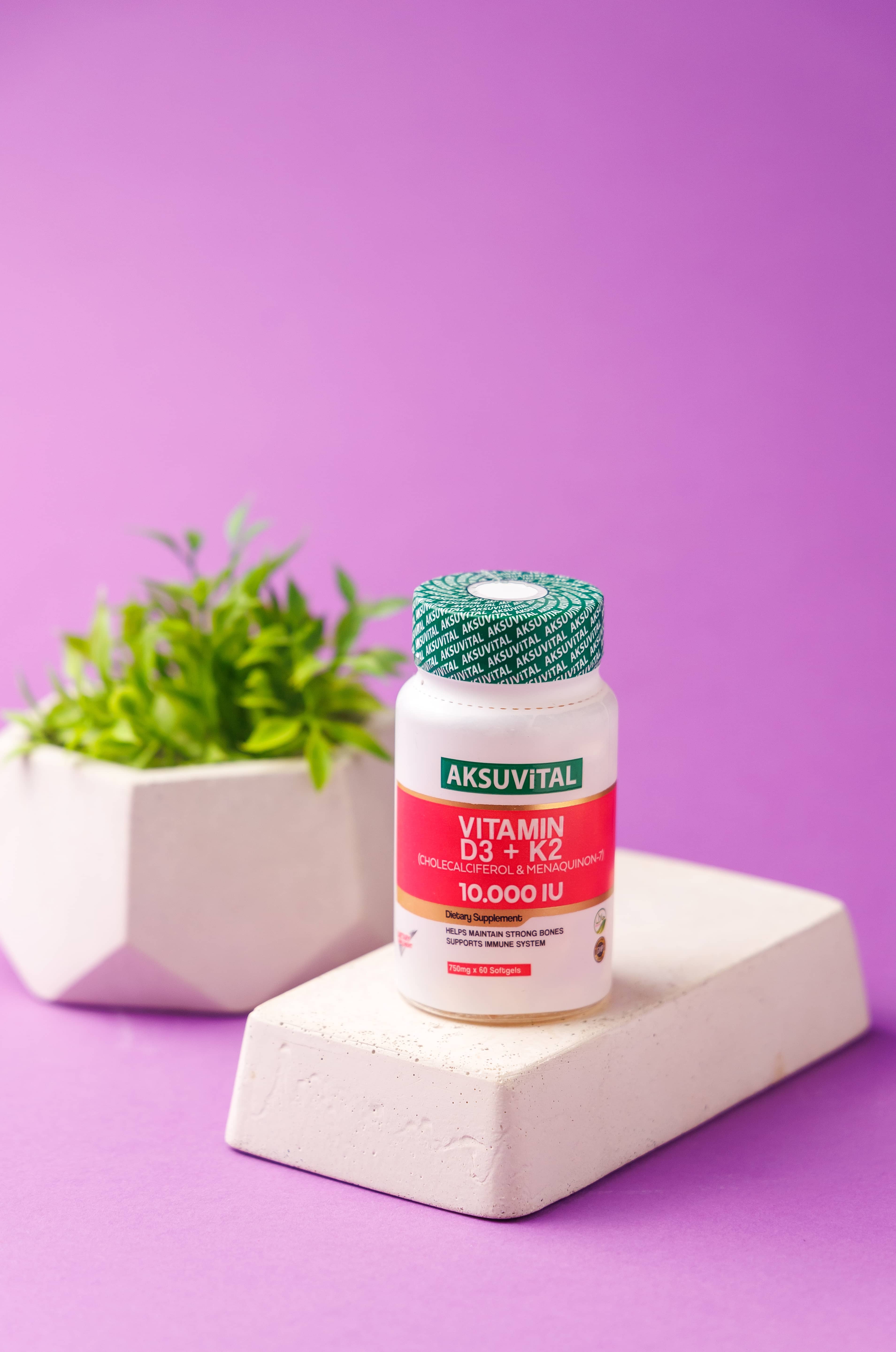 Aksu Vital Vitamin D3 K2 10000 iu, 60 softgel 4