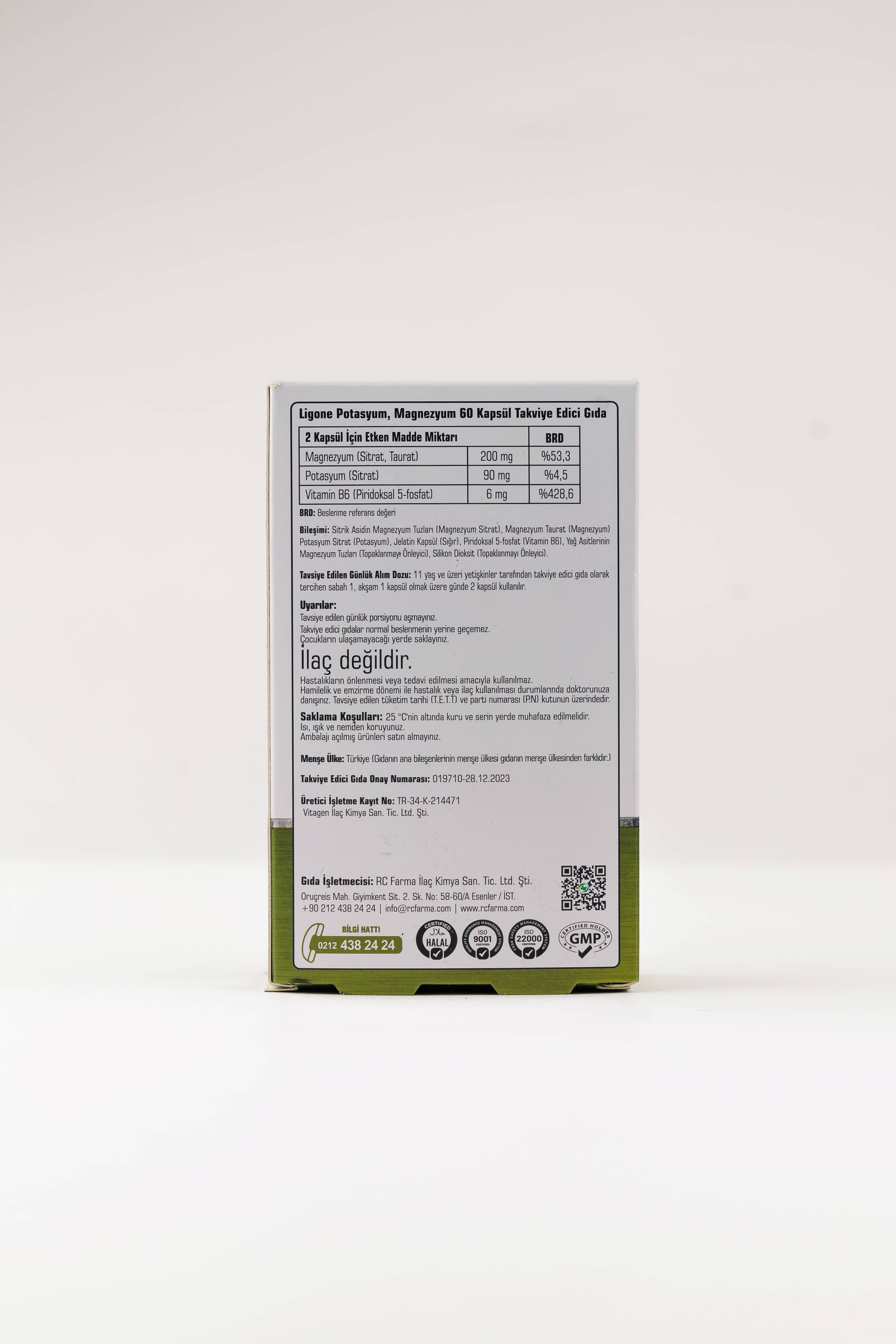 RCFARMA Ligone Potasyum, Magnesium 60 kapsul 3