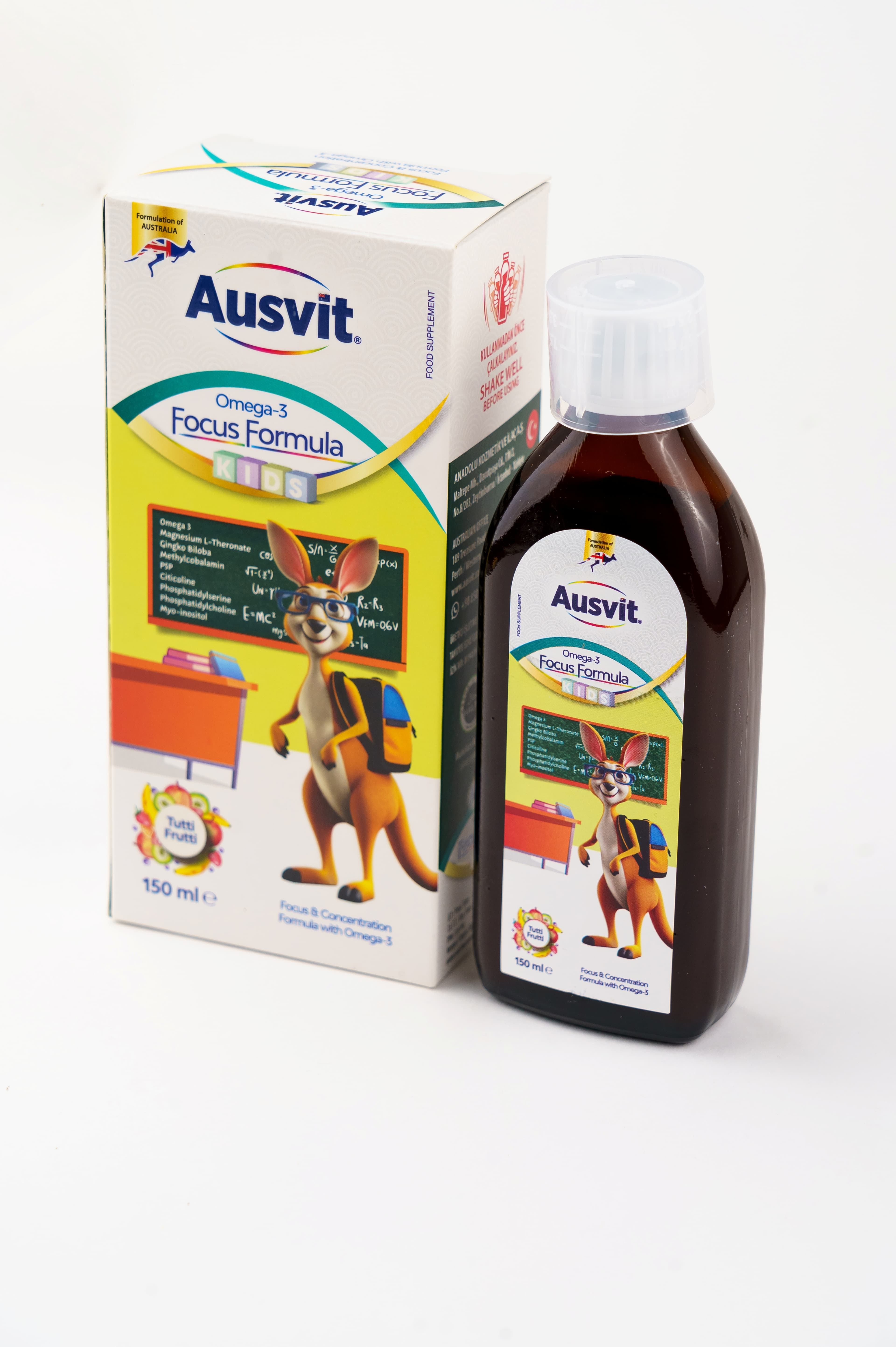 Optom AUSVİT KİDS OMEGA 3 FOCUS FORMULA 150 ML