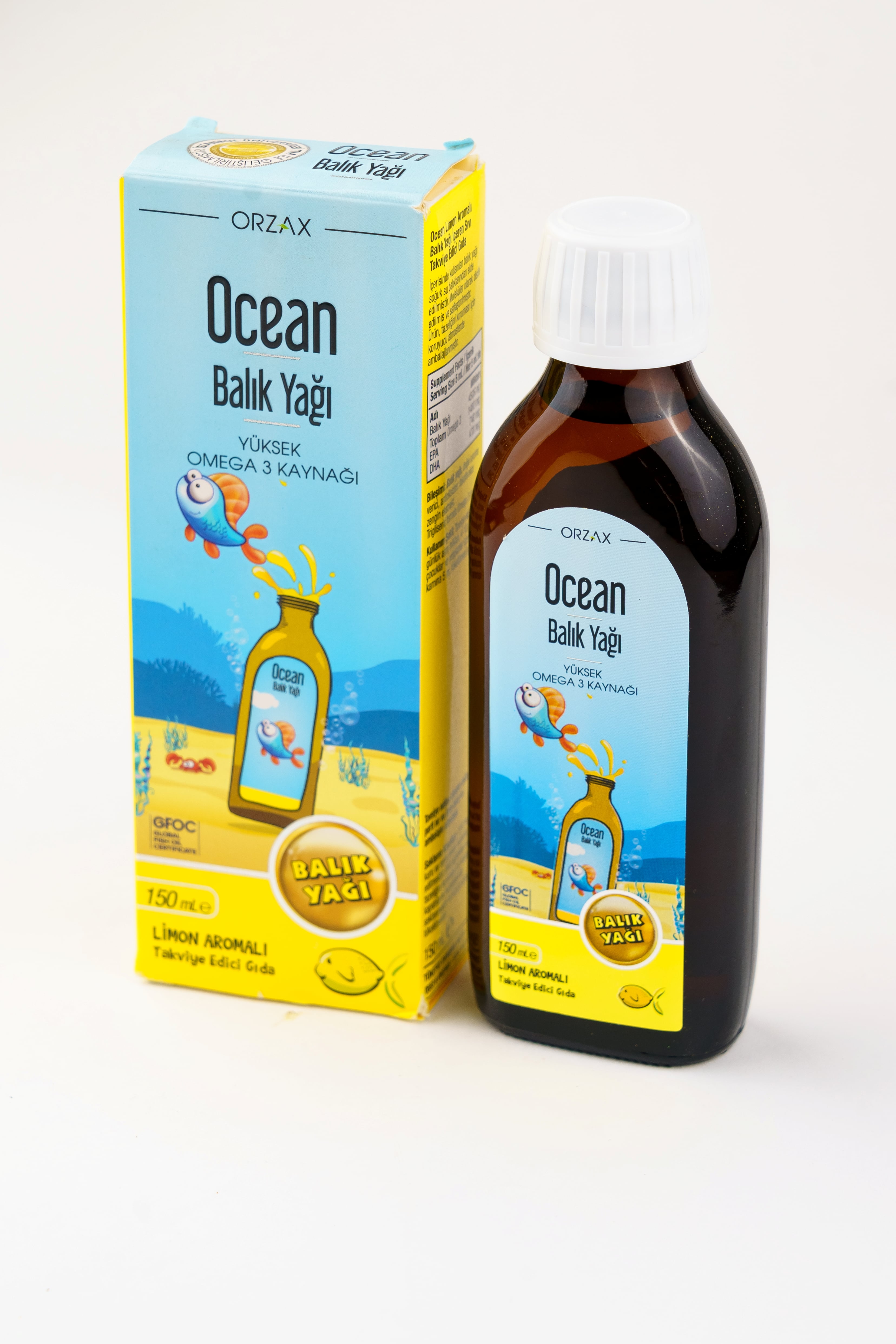 Orzax Limon Aromali Balik Yagi Surup, 150 ml