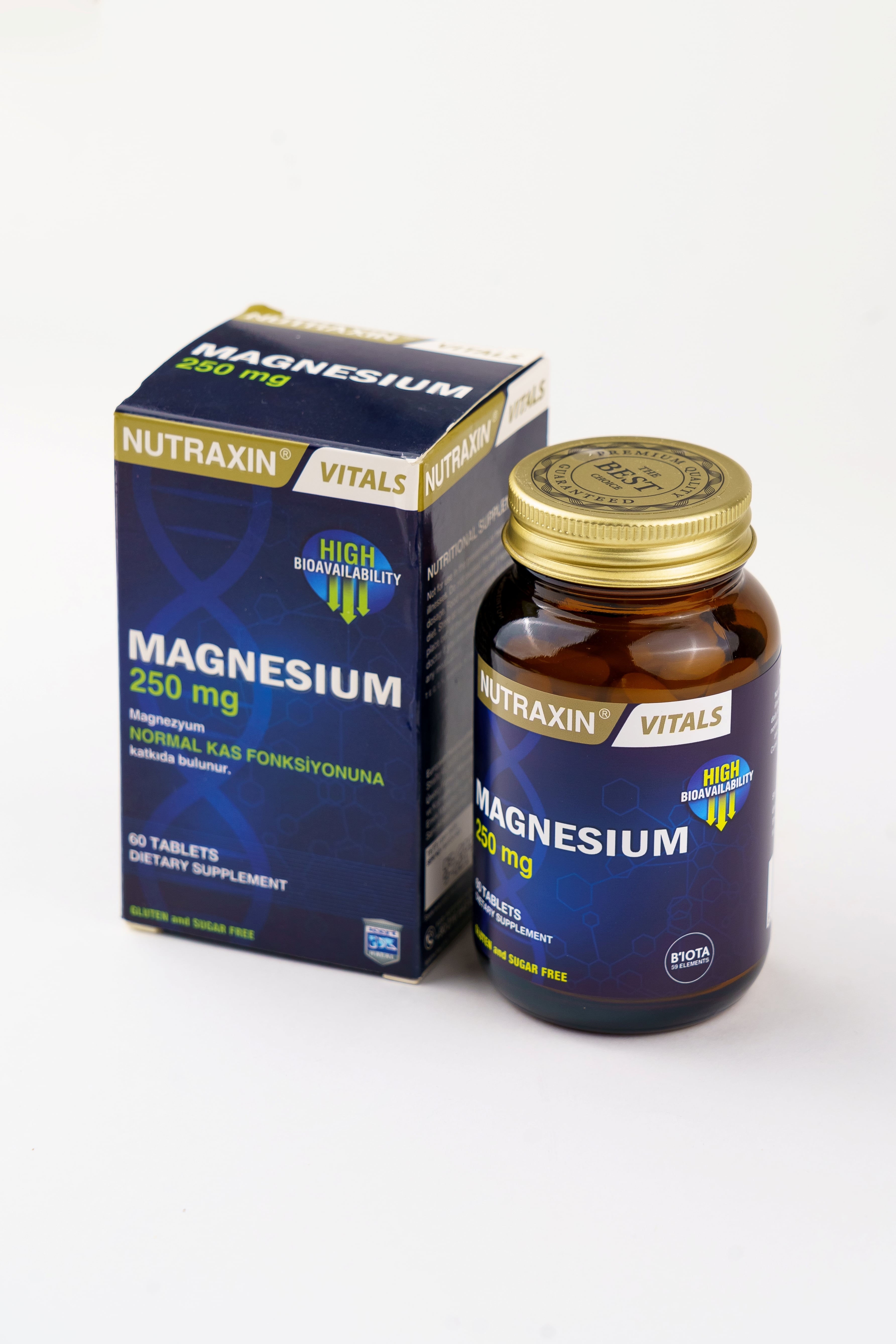 Nutraxin Magnesium Citrate - Magnezyum Takviyesi 250 Mg, 60 tablet