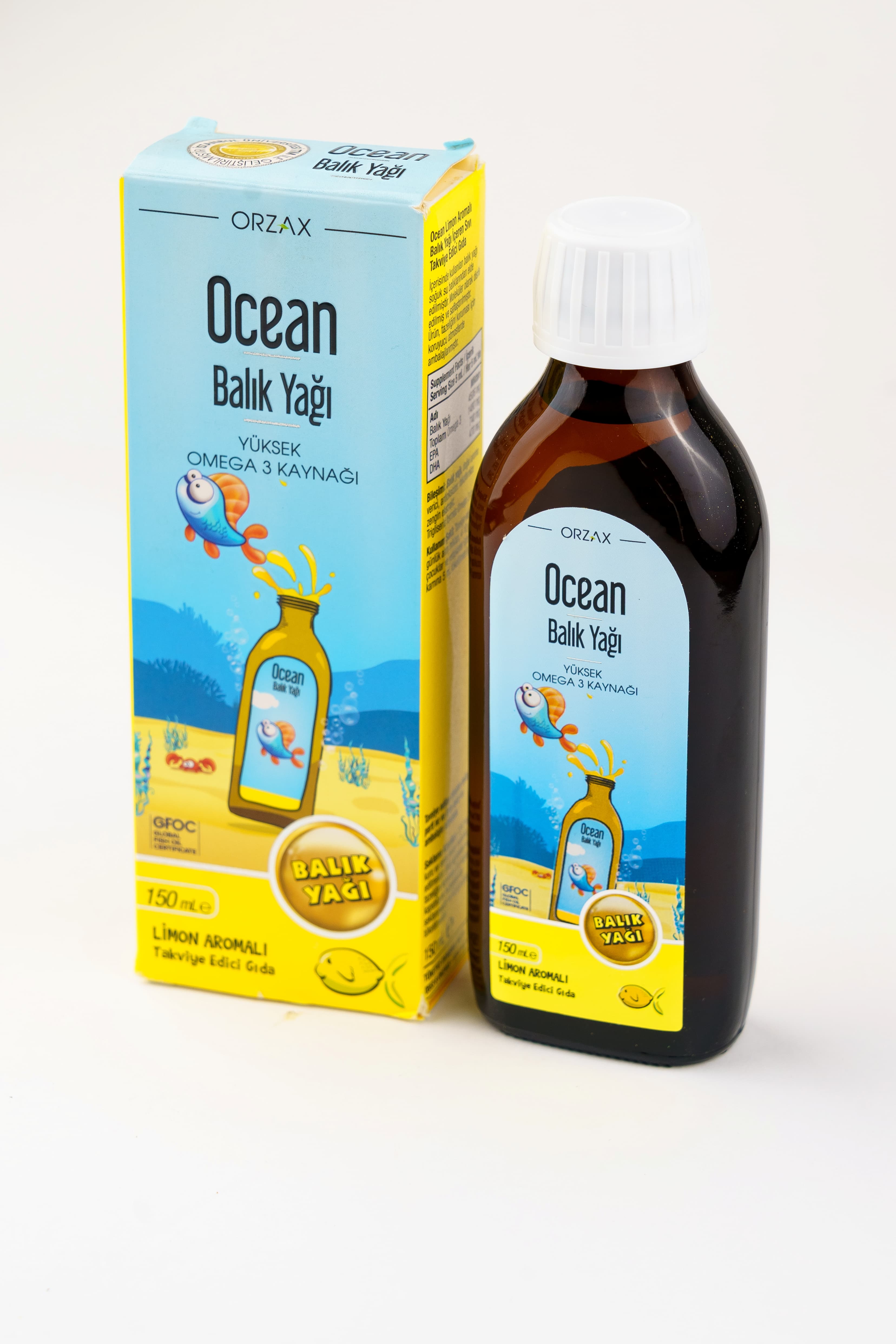 Orzax Limon Aromali Balik Yagi Surup, 150 ml