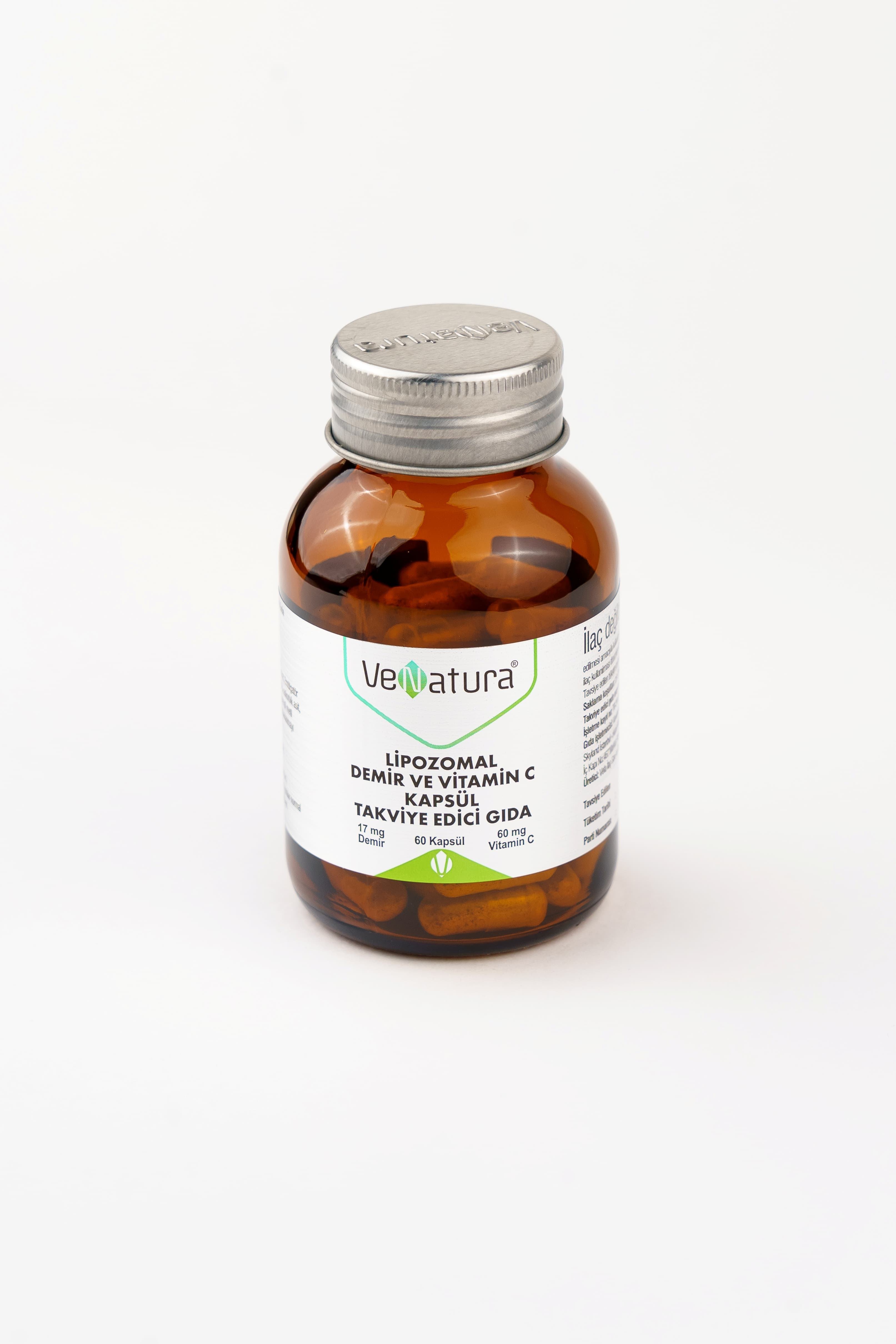 Venatura Lipozomal, Vitamin C ve Demir, 60 kapsul