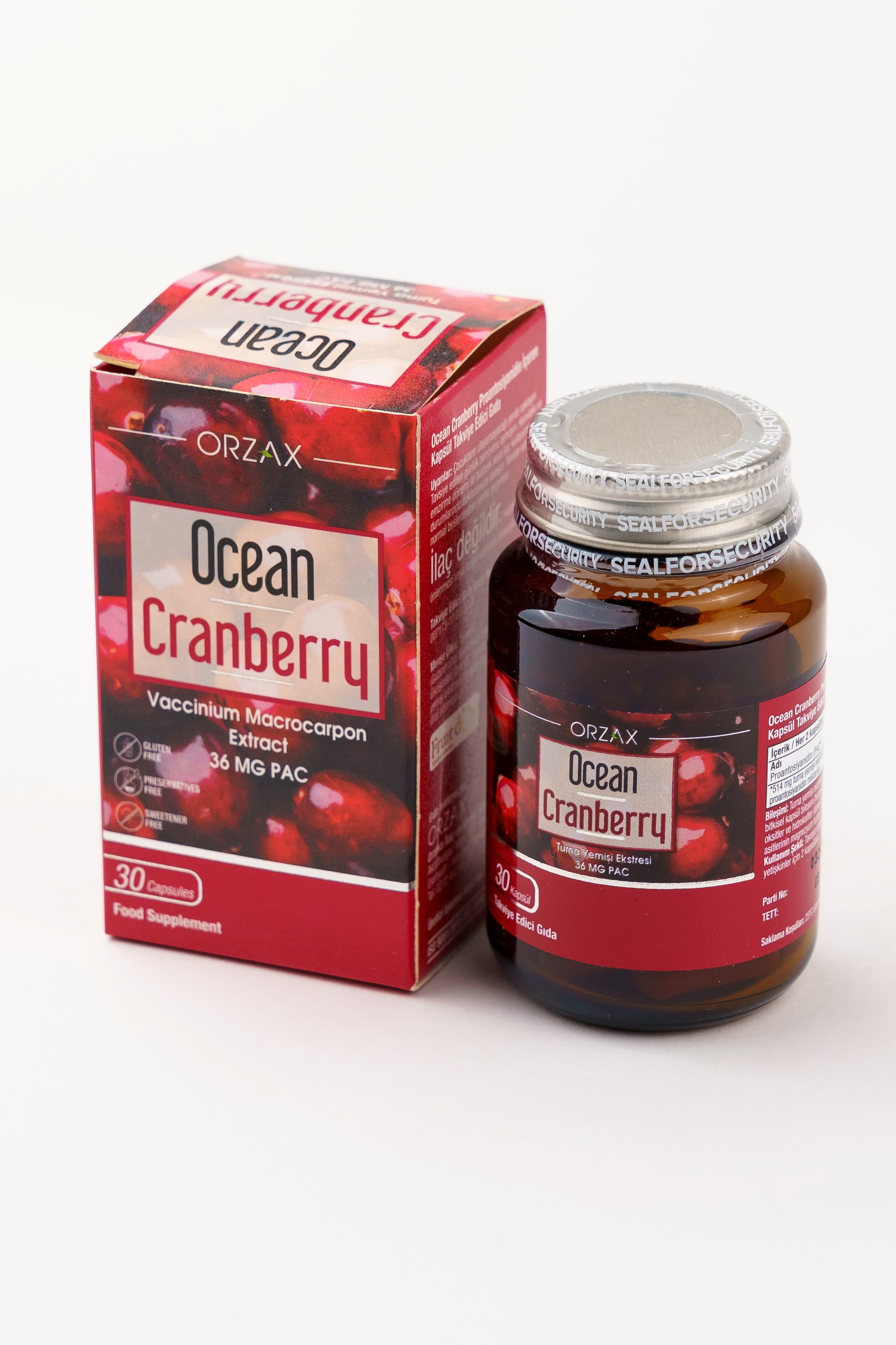 Orzax Cranberry 514 mg, 30 Kapsül